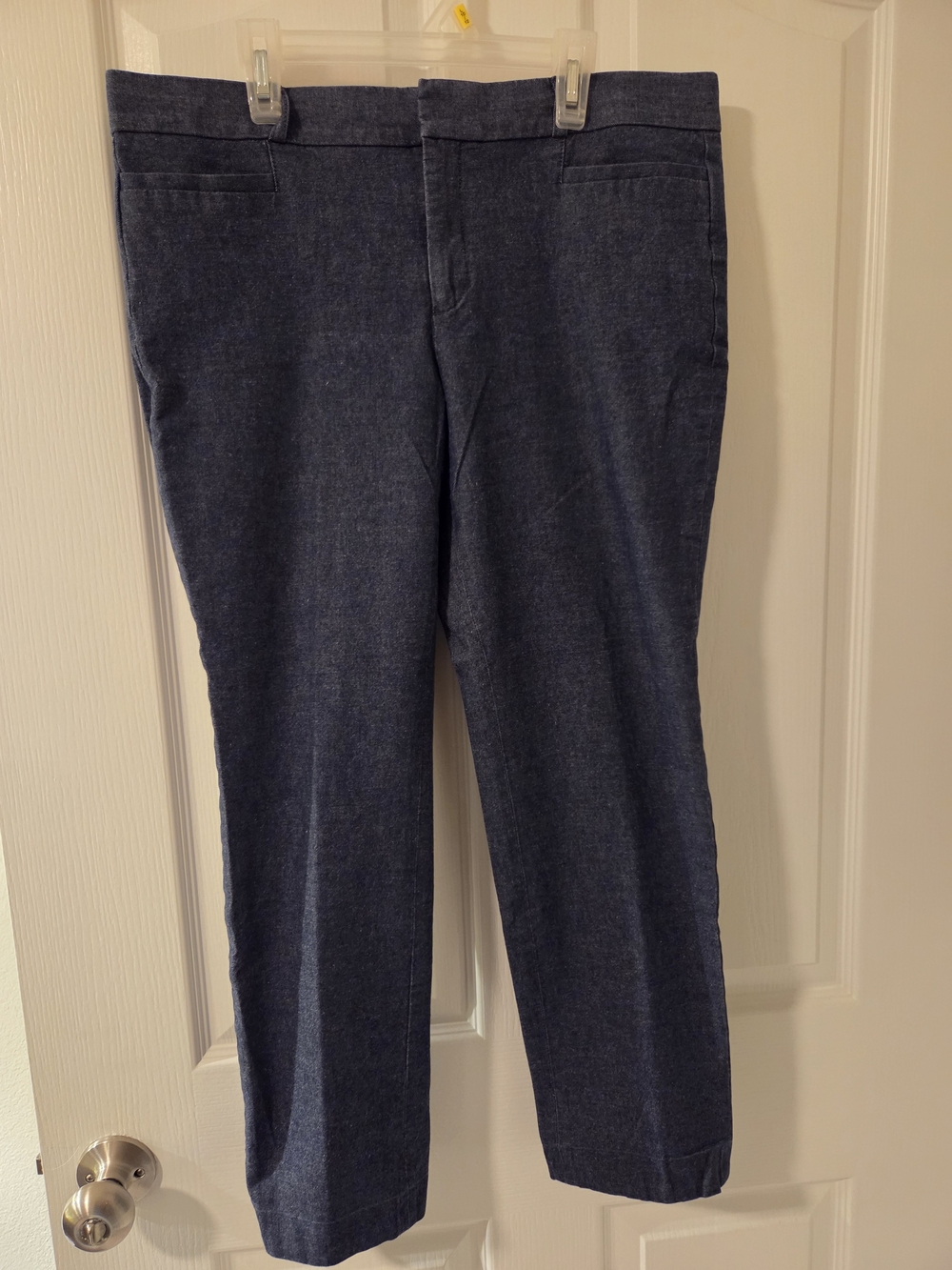 Banana Republic Slim Wide-Leg Trousers in Navy Blue